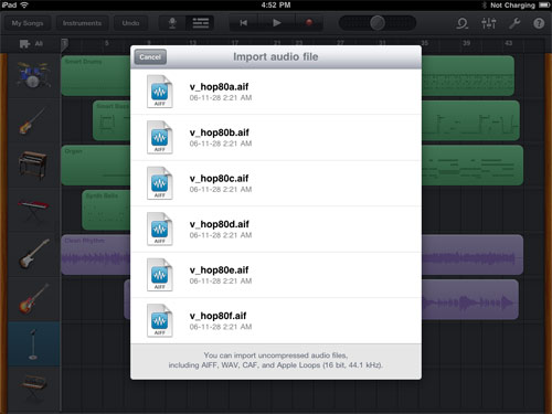 How to import loops into garageband